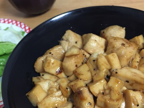 【一人暮らし向け】豆腐と鶏肉の照り焼き風丼！